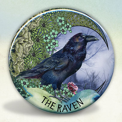 Moon Raven Pocket Mirror