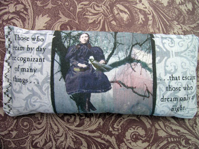 The Girl and The Raven Eye Pillow