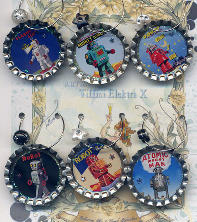 Robot Vintage Ads Drink Charms