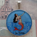 Loteria La Sirena - The Mermaid Sterling Pendant