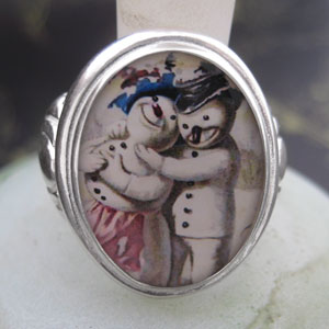 Vintage Snowman Couple