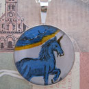 Unicorn French Illustration Sterling Pendant