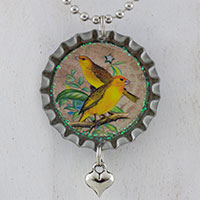 Yellow Finch Birds on a Branch